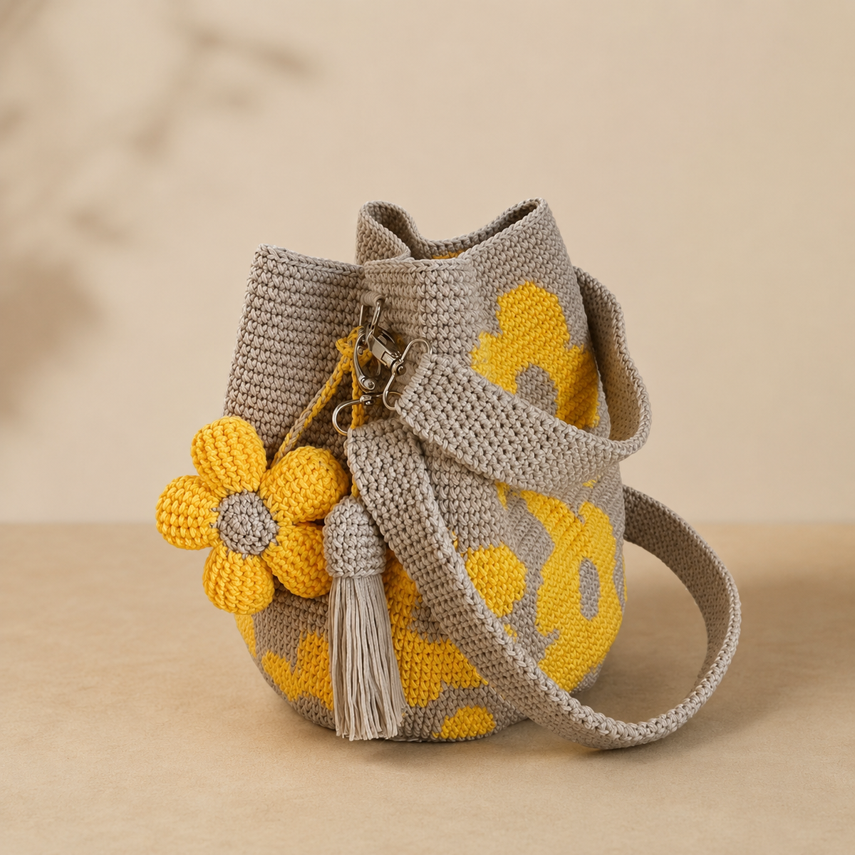 Handmade Crochet Flower Tote