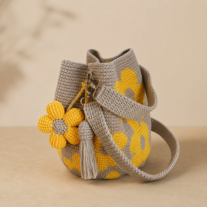 Handmade Crochet Flower Tote