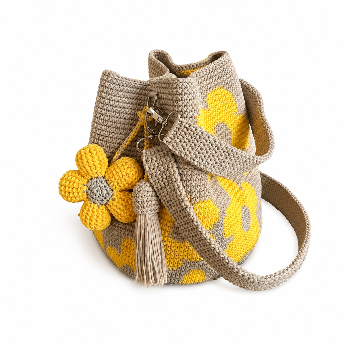 Handmade Crochet Flower Tote